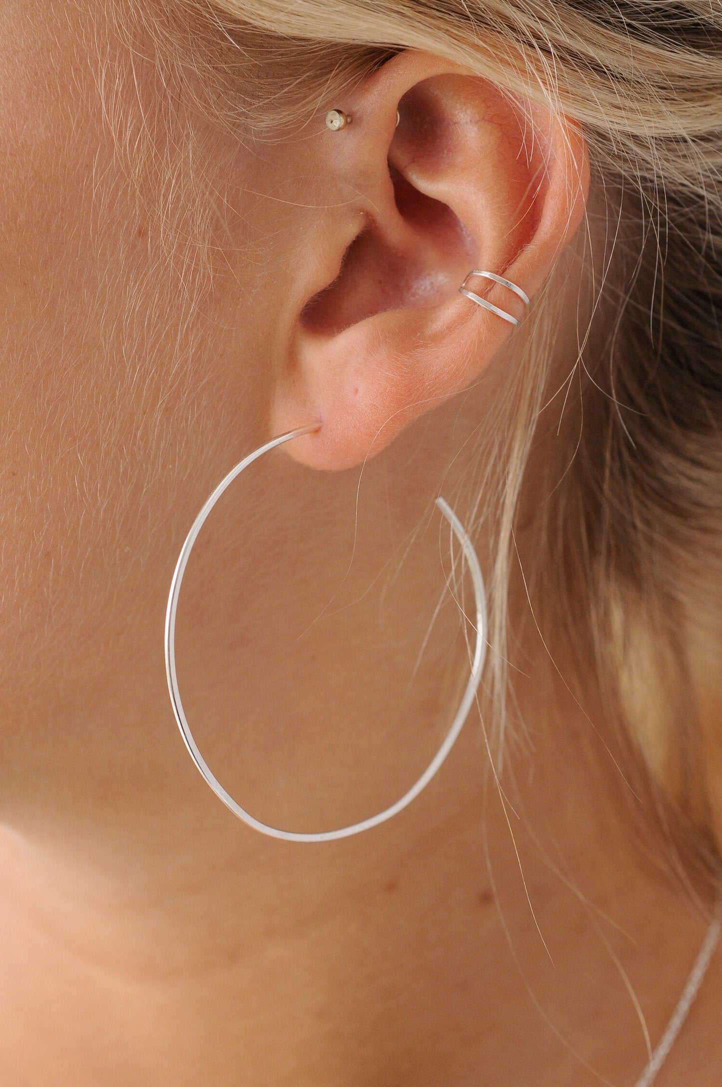 Créoles en argent recyclé