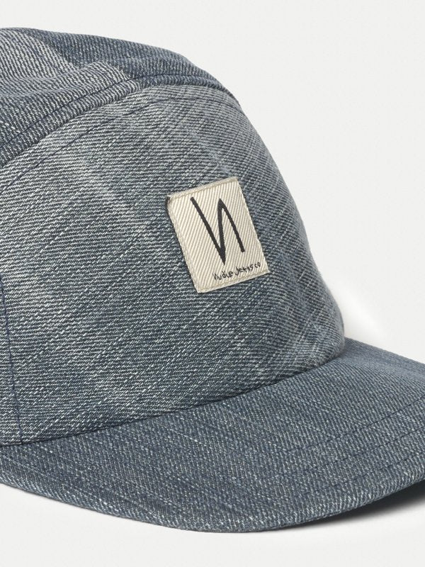 Casquette 5 panneaux en jean recyclée en coton bio - Larsson