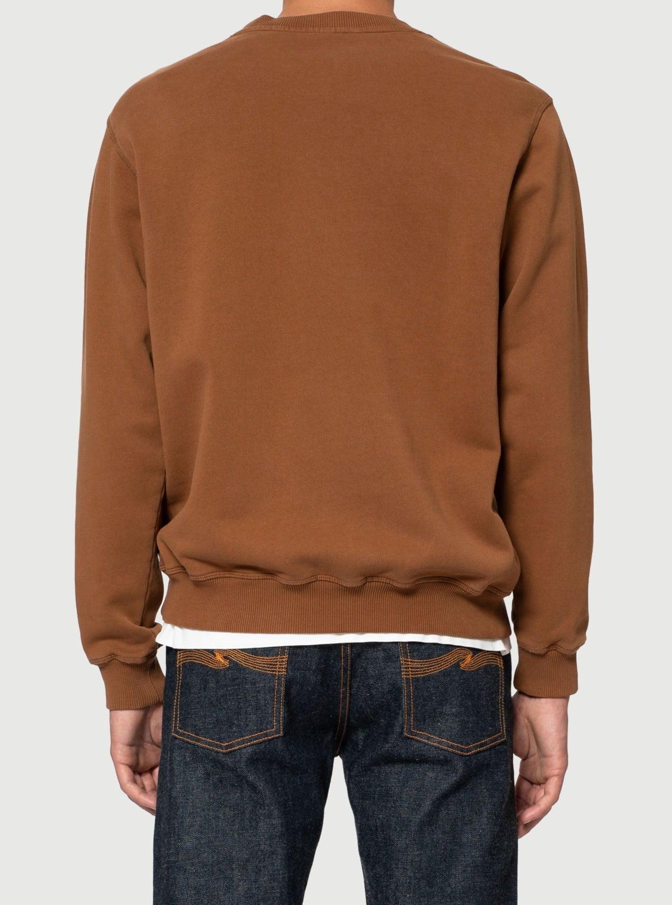 Sweat marron brodé en coton bio - lasse dance dance dance amber