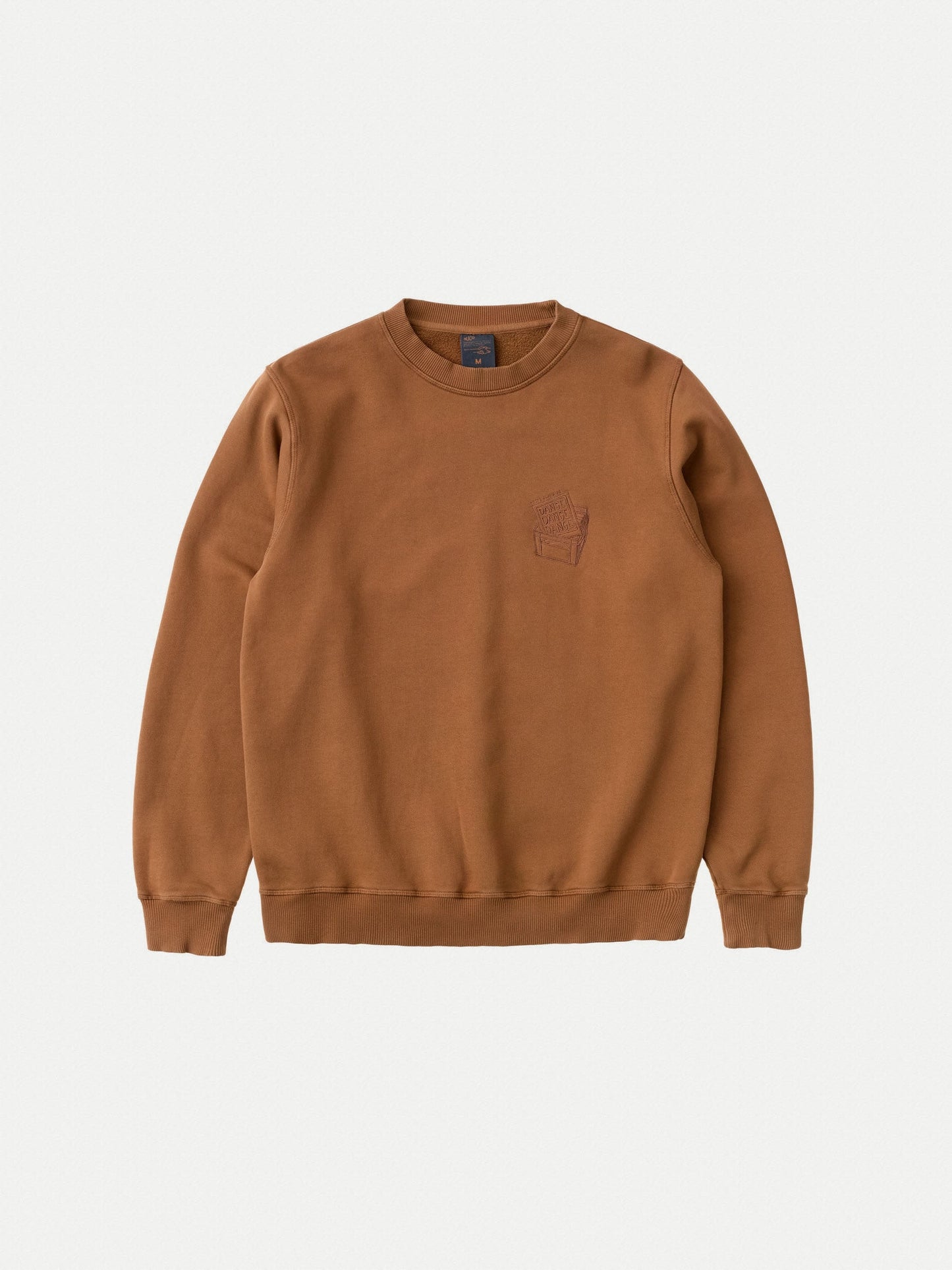 Sweat marron brodé en coton bio - lasse dance dance dance amber