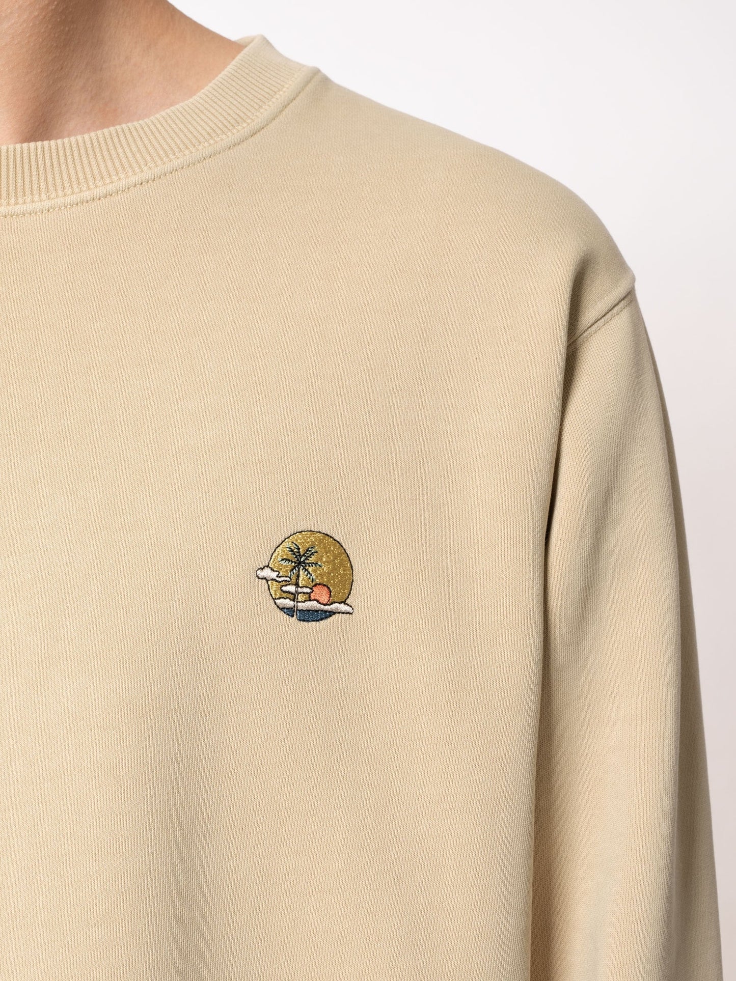 Sweat brodé en coton bio - Lasse Sunset Faded Sun