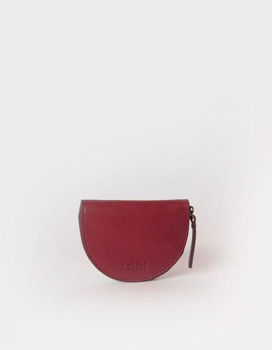 Porte monnaie en cuir certifié | rouge "laura coin purse - ruby classic leather"