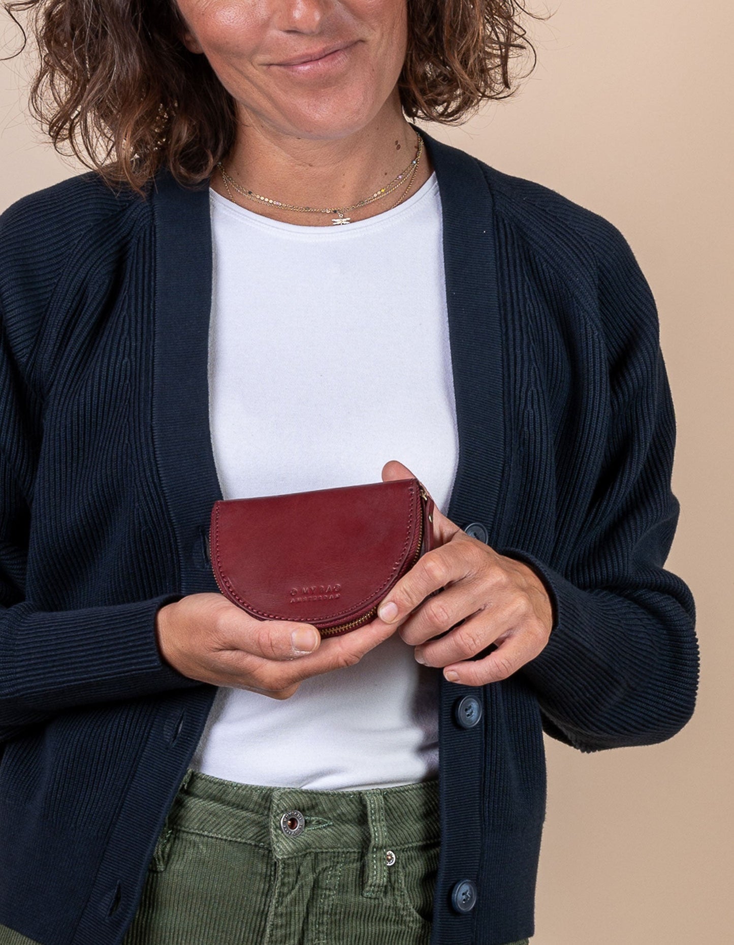Porte monnaie en cuir certifié | rouge "laura coin purse - ruby classic leather"