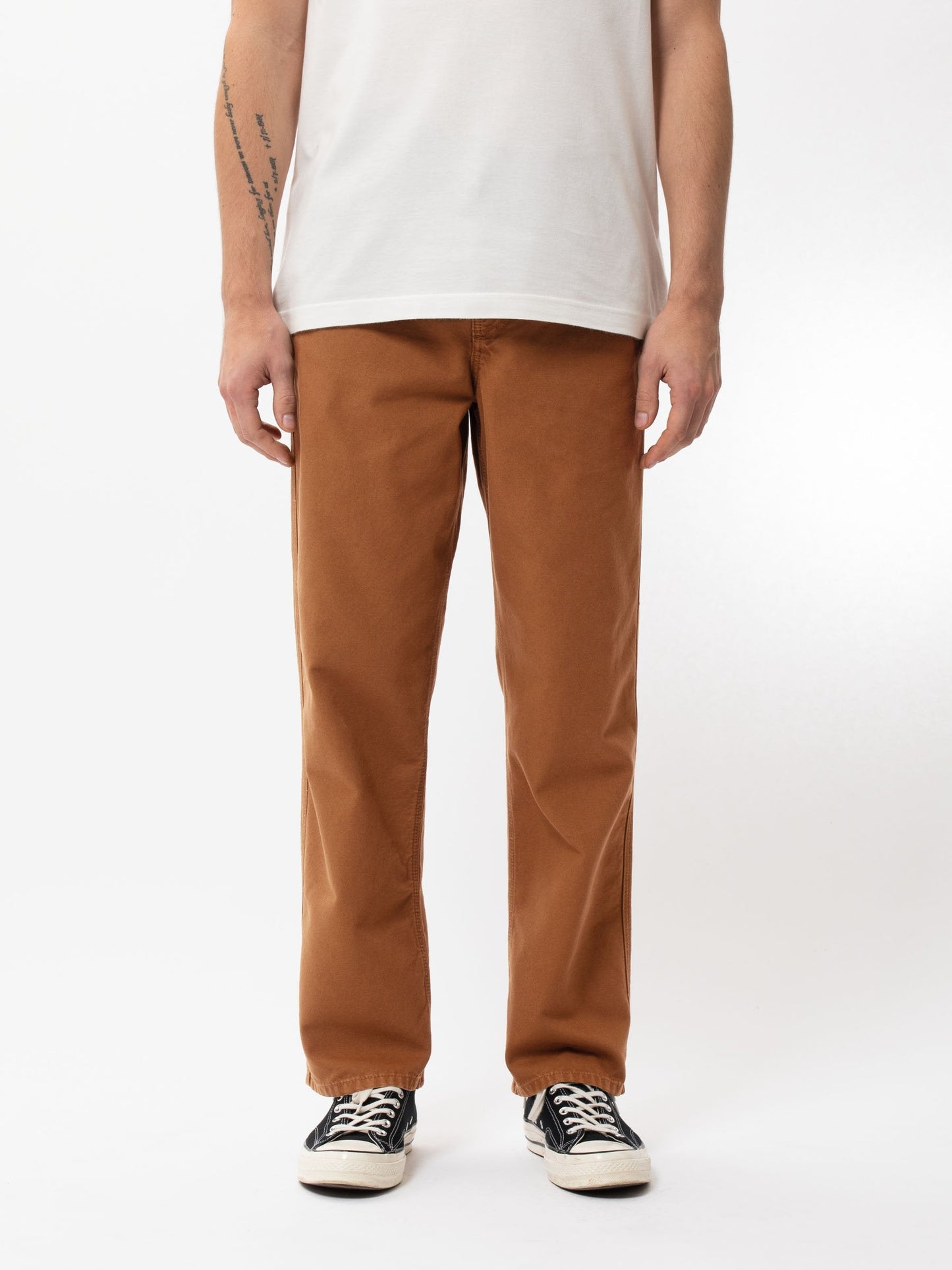 Pantalon droit camel en coton bio - Lazy Leo Canvas