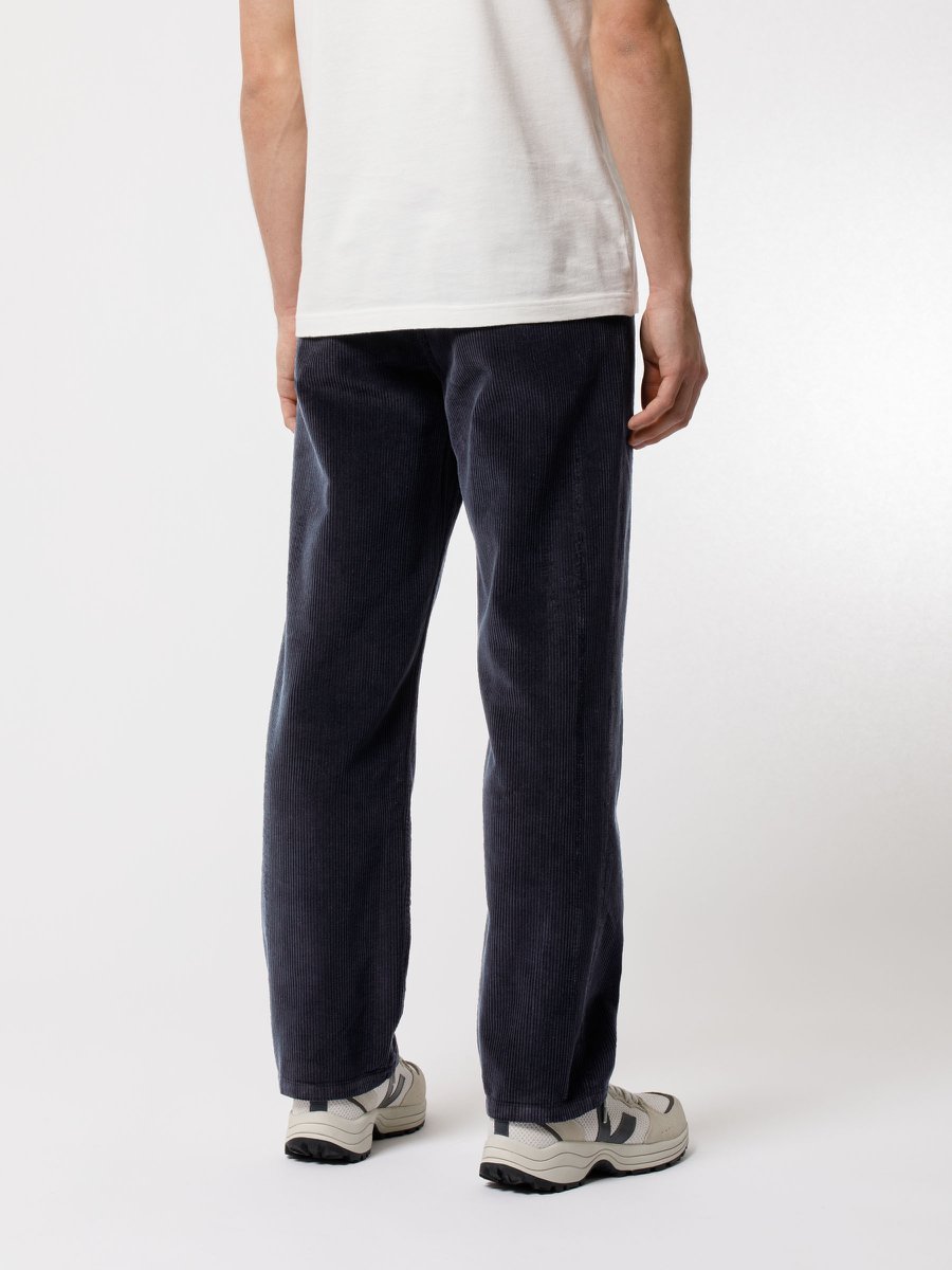 Pantalon droit marine velours côtelé en coton bio - lazy leo cord navy