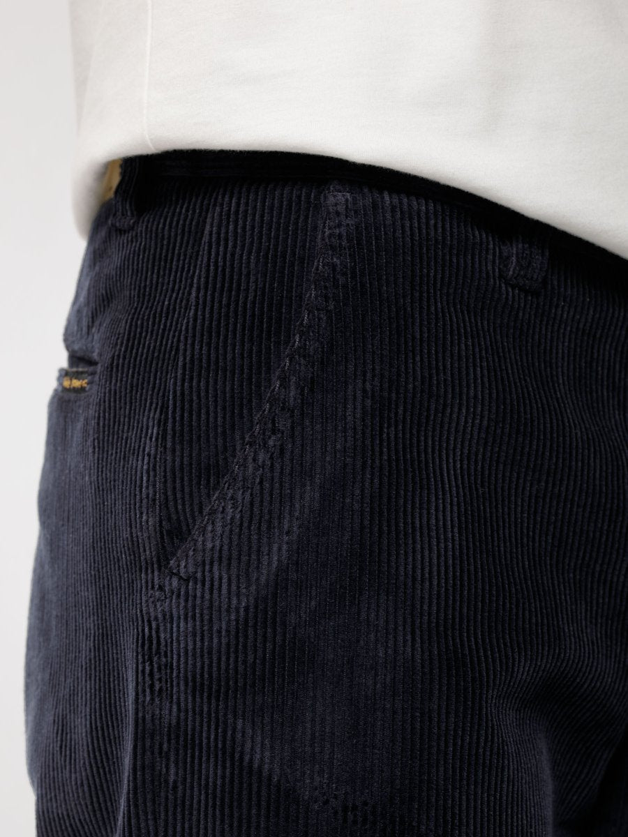 Pantalon droit marine velours côtelé en coton bio - lazy leo cord navy