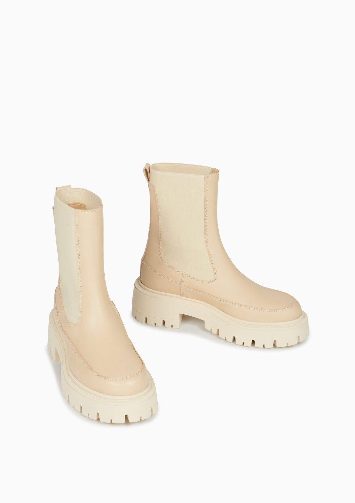 Bottines chelsea en cuir certifié | "le jour beige"