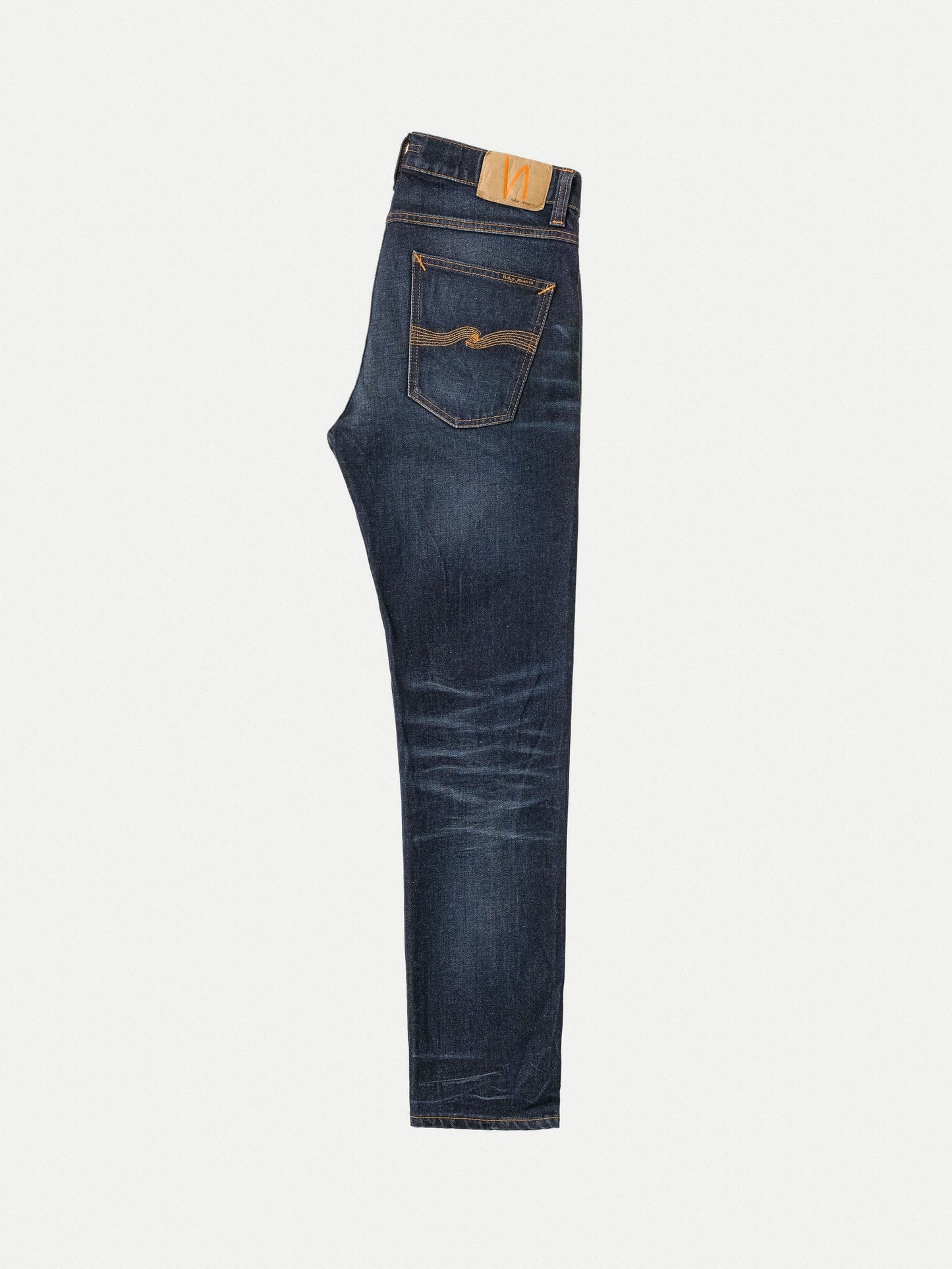 Jean slim bleu foncé délavé en coton bio - lean dean blue thunder