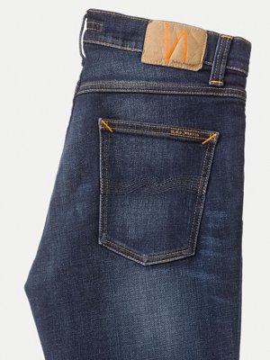 Jean slim délavé bleu foncé coton bio - Lean Dean dark deep worn