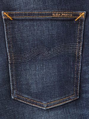 Jean slim délavé bleu foncé coton bio - Lean Dean dark deep worn