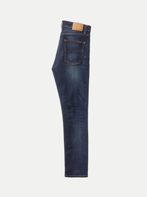 Jean slim délavé bleu foncé coton bio - Lean Dean dark deep worn
