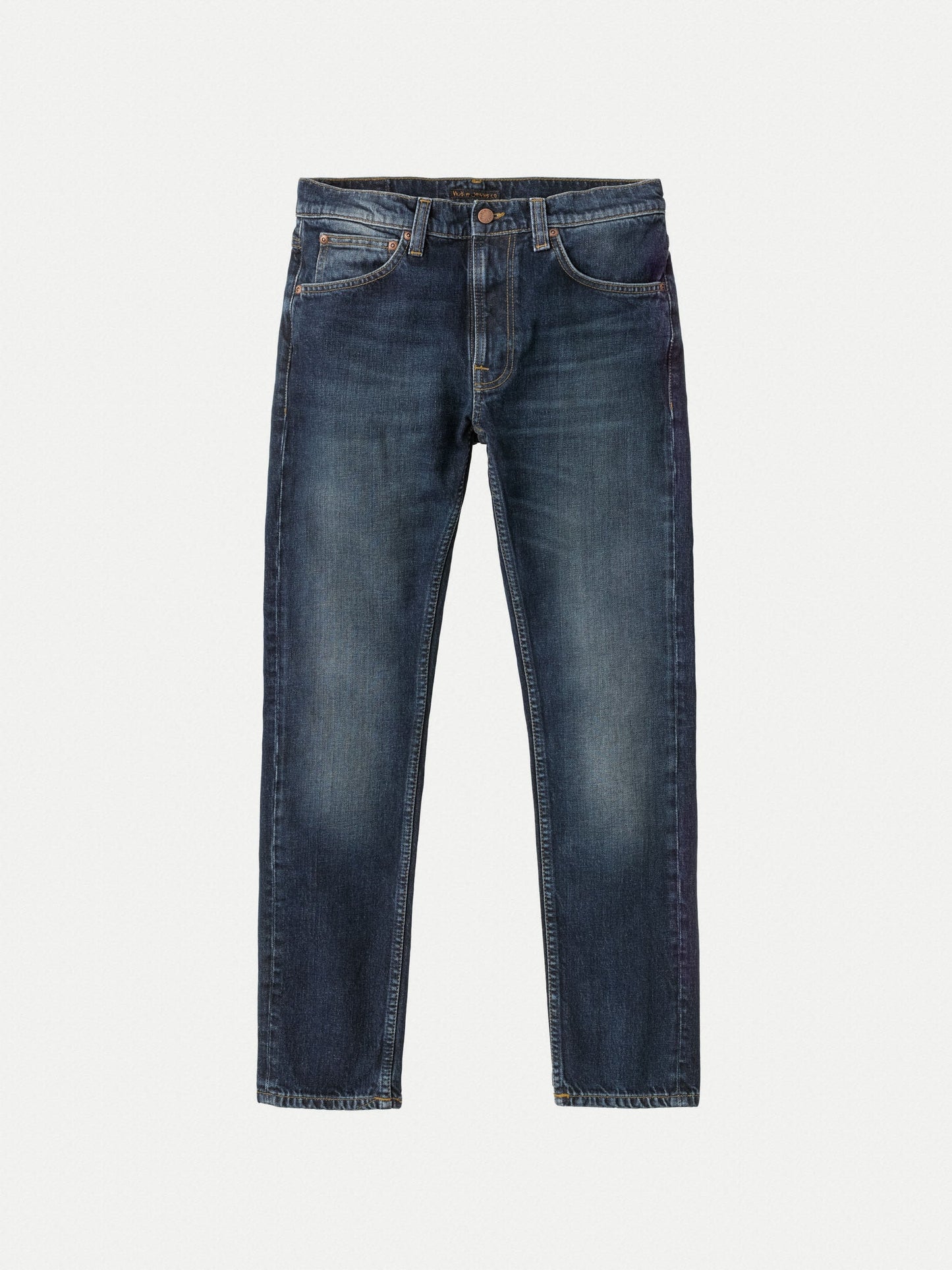 Jean slim bleu foncé délavé en coton bio - lean dean deep ocean