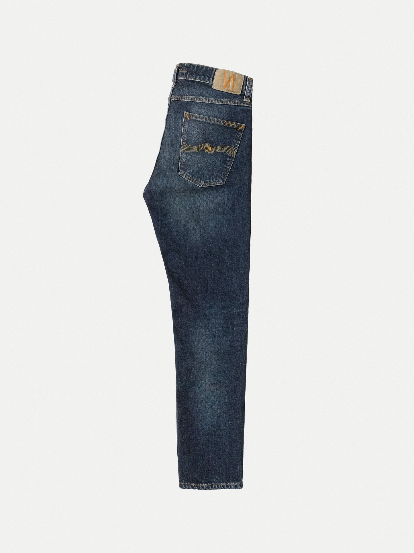 Jean slim bleu foncé délavé en coton bio - lean dean deep ocean