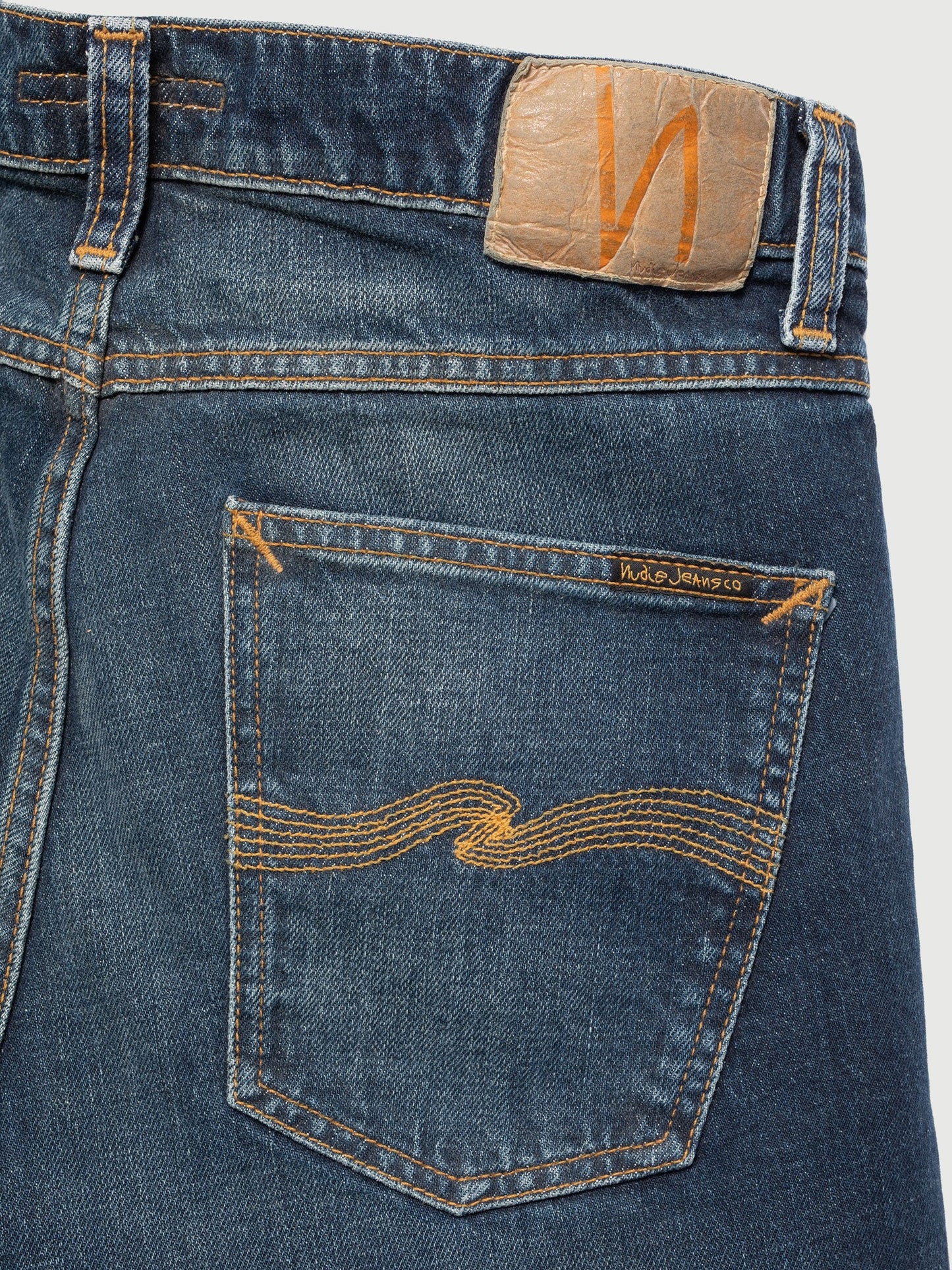 Jean slim bleu foncé délavé en coton bio - lean dean deep ocean