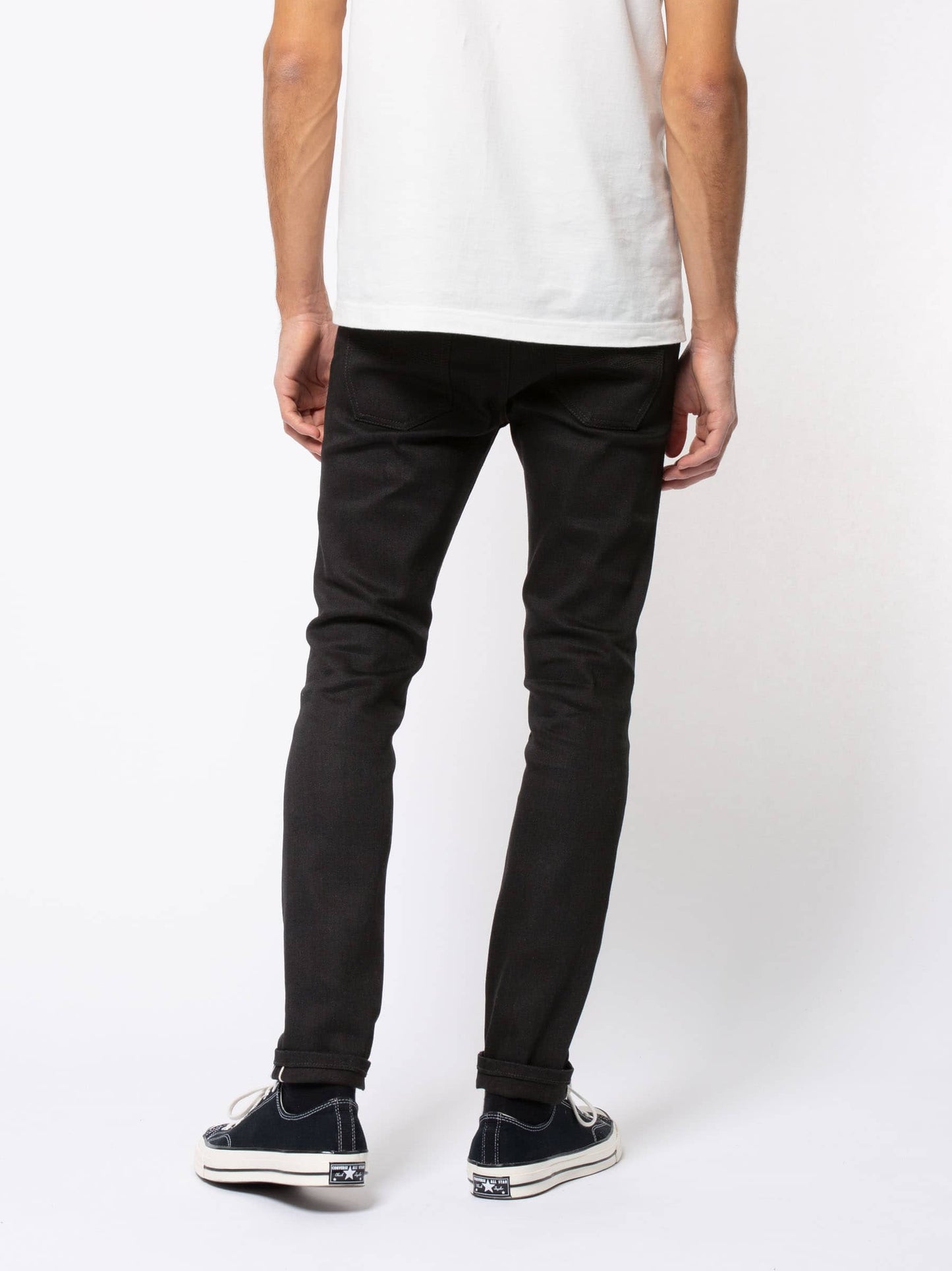 Jean slim noir selvage en coton bio - Lean Dean dry black selvage
