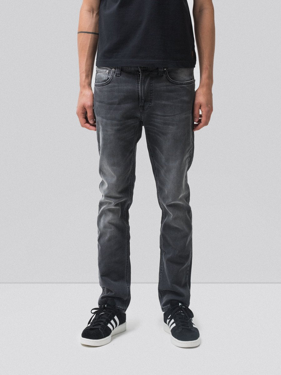 Jean slim gris délavé en coton bio - lean dean mono grey