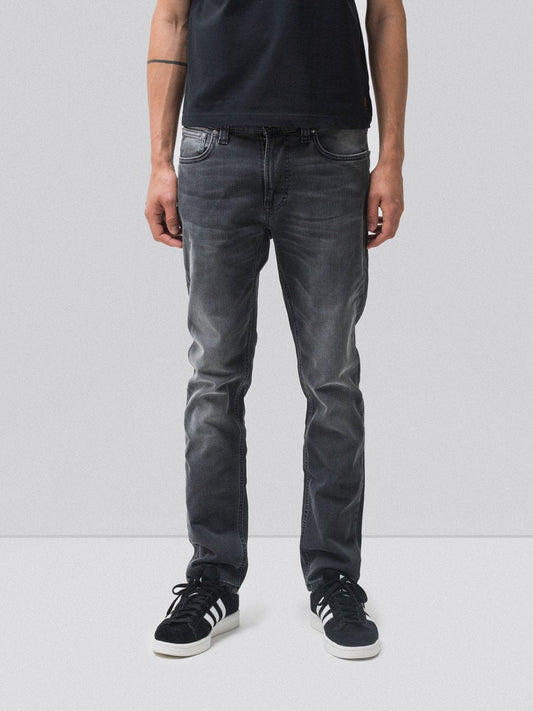Jean slim gris délavé en coton bio - lean dean mono grey