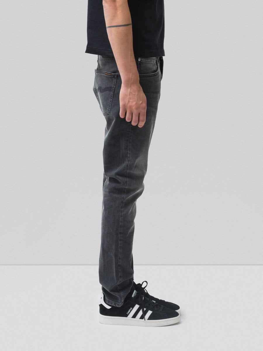 Jean slim gris délavé en coton bio - lean dean mono grey