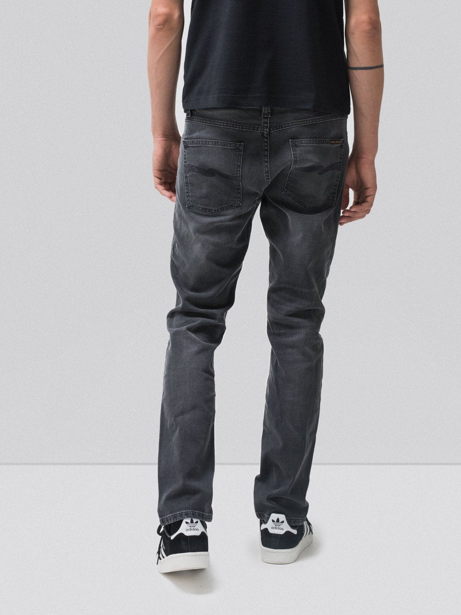Jean slim gris délavé en coton bio - lean dean mono grey