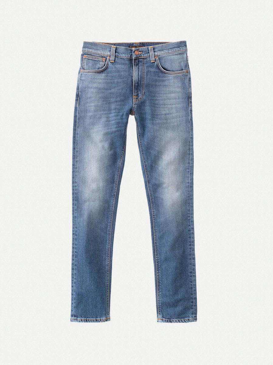 Jean slim bleu clair délavé en coton bio - lean dean pale favorite