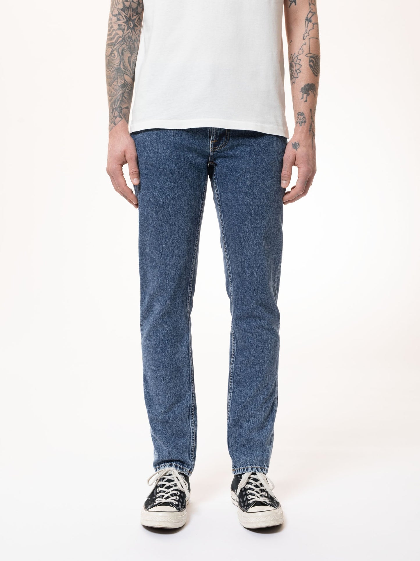 Jean slim en coton bio - bleu clair "lean dean plain stone"