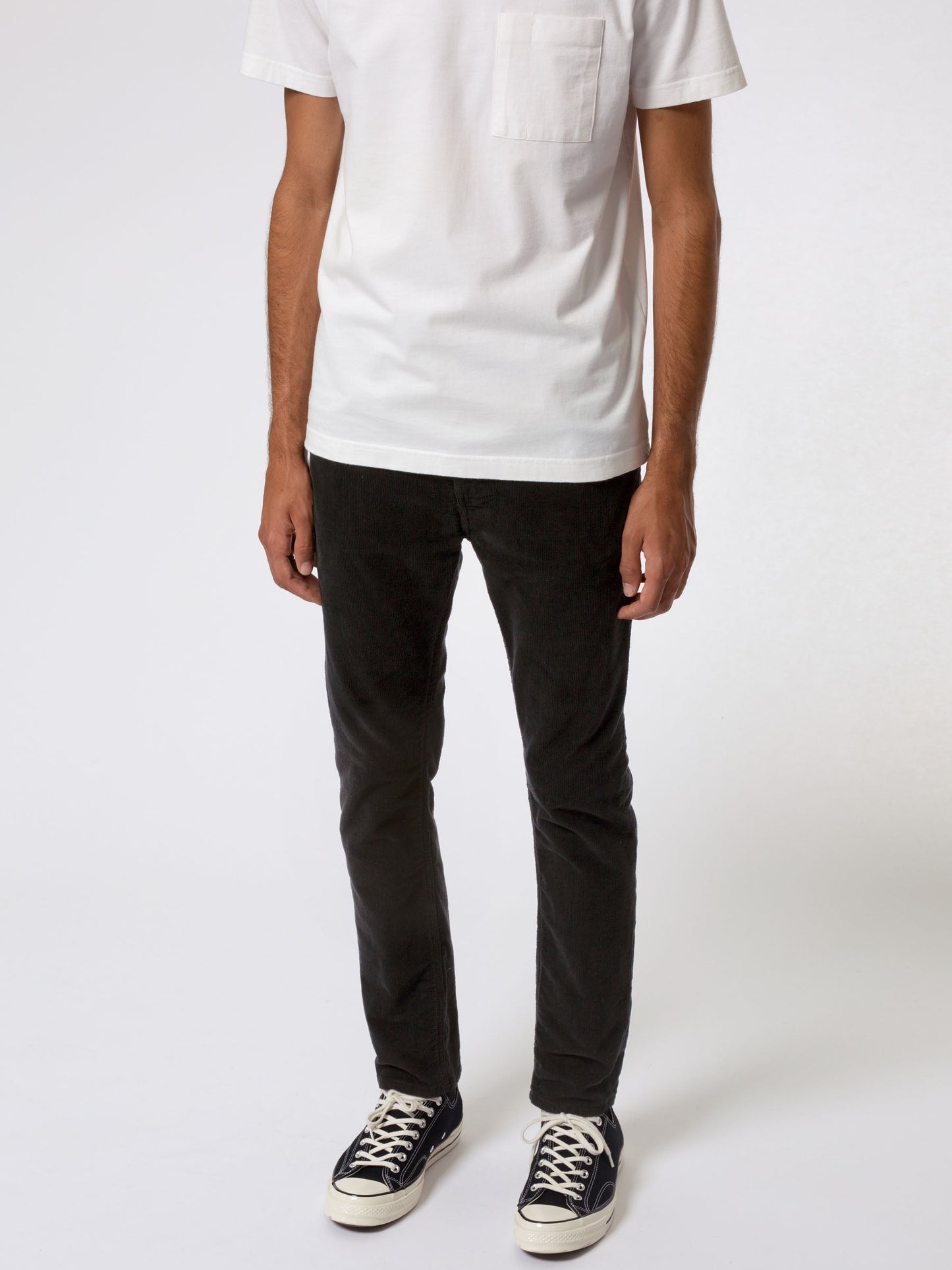 Jean slim noir en coton bio - lean dean black cord