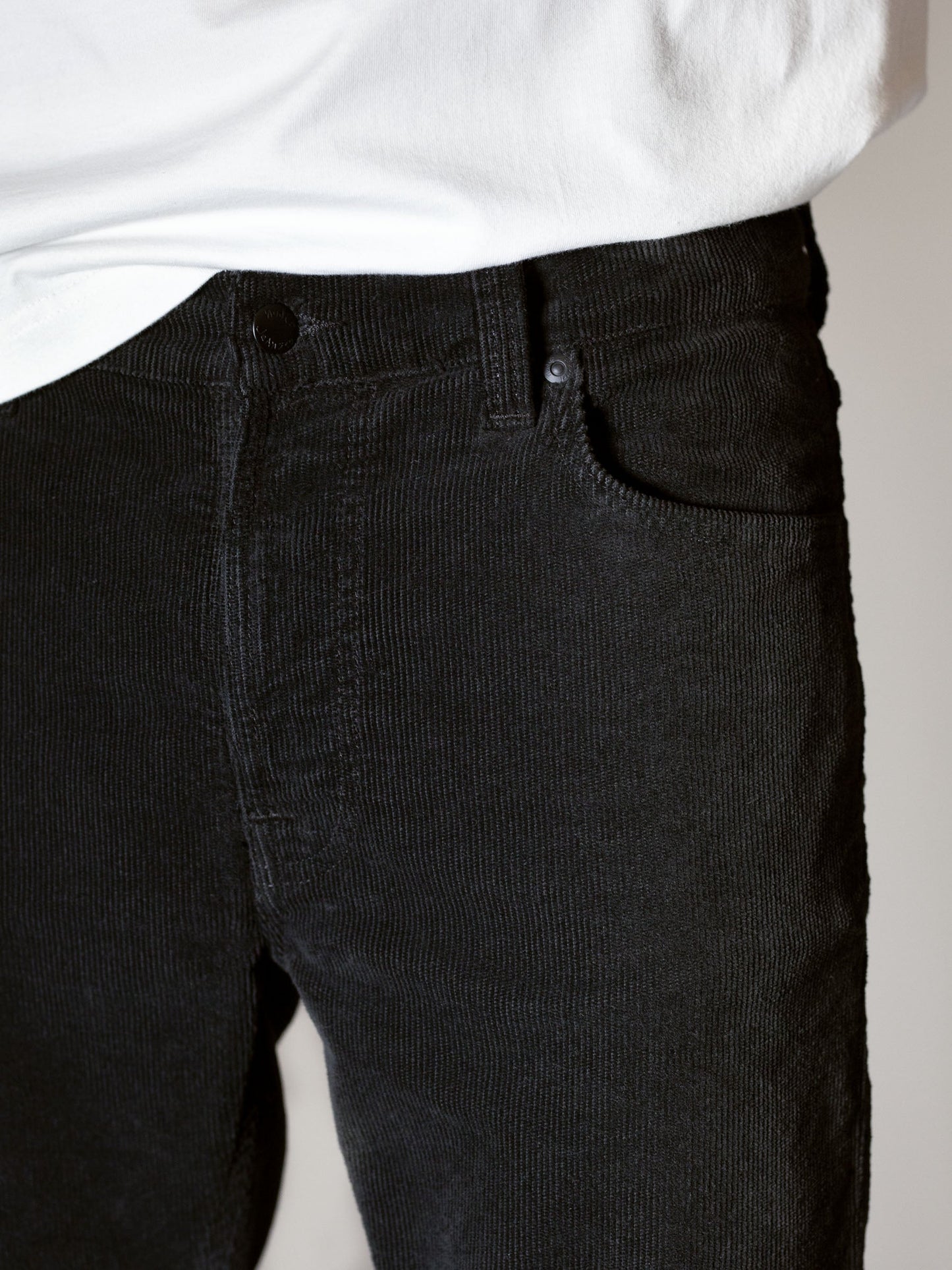 Jean slim noir en coton bio - lean dean black cord