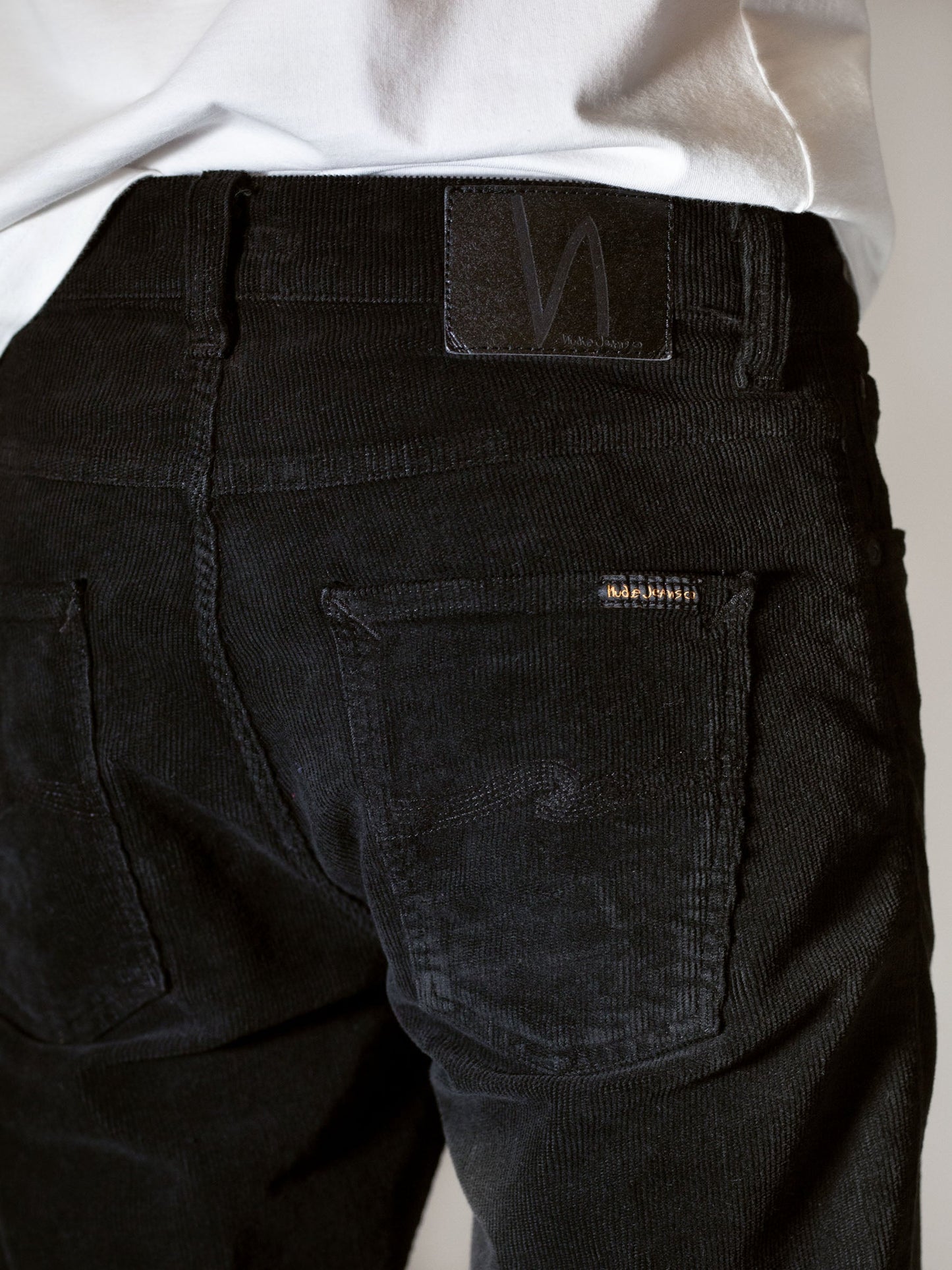 Jean slim noir en coton bio - lean dean black cord