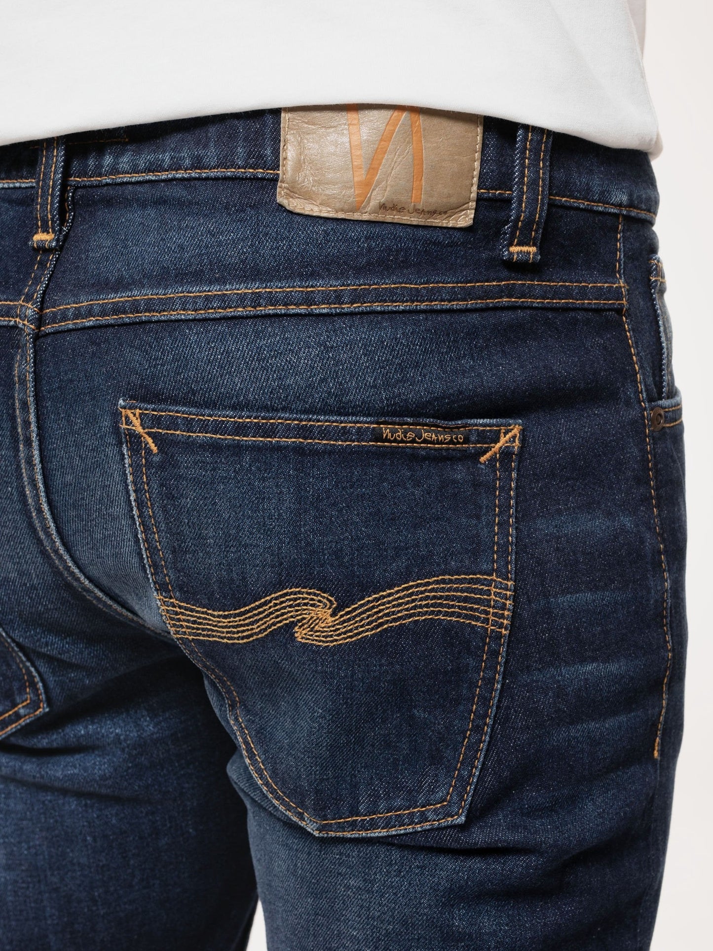 Jean slim bleu foncé délavé en coton bio - lean dean blue thunder