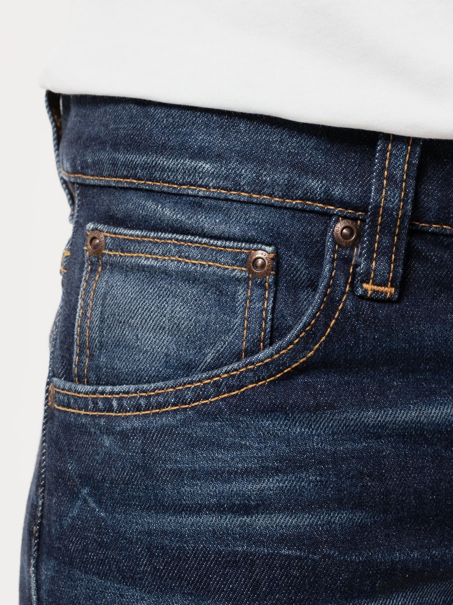 Jean slim bleu foncé délavé en coton bio - lean dean blue thunder
