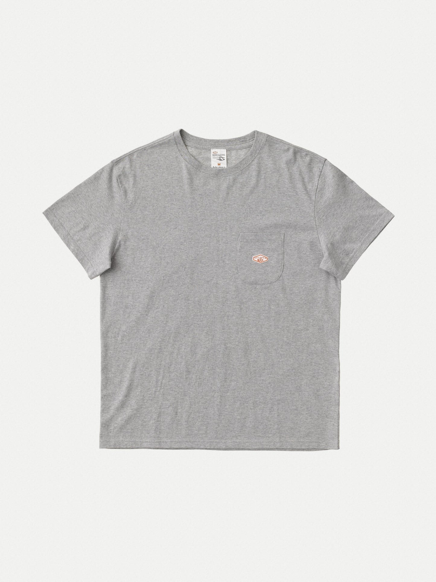 T-shirt manches courtes à poche en coton bio | gris "leffe pocket tee greymelange"