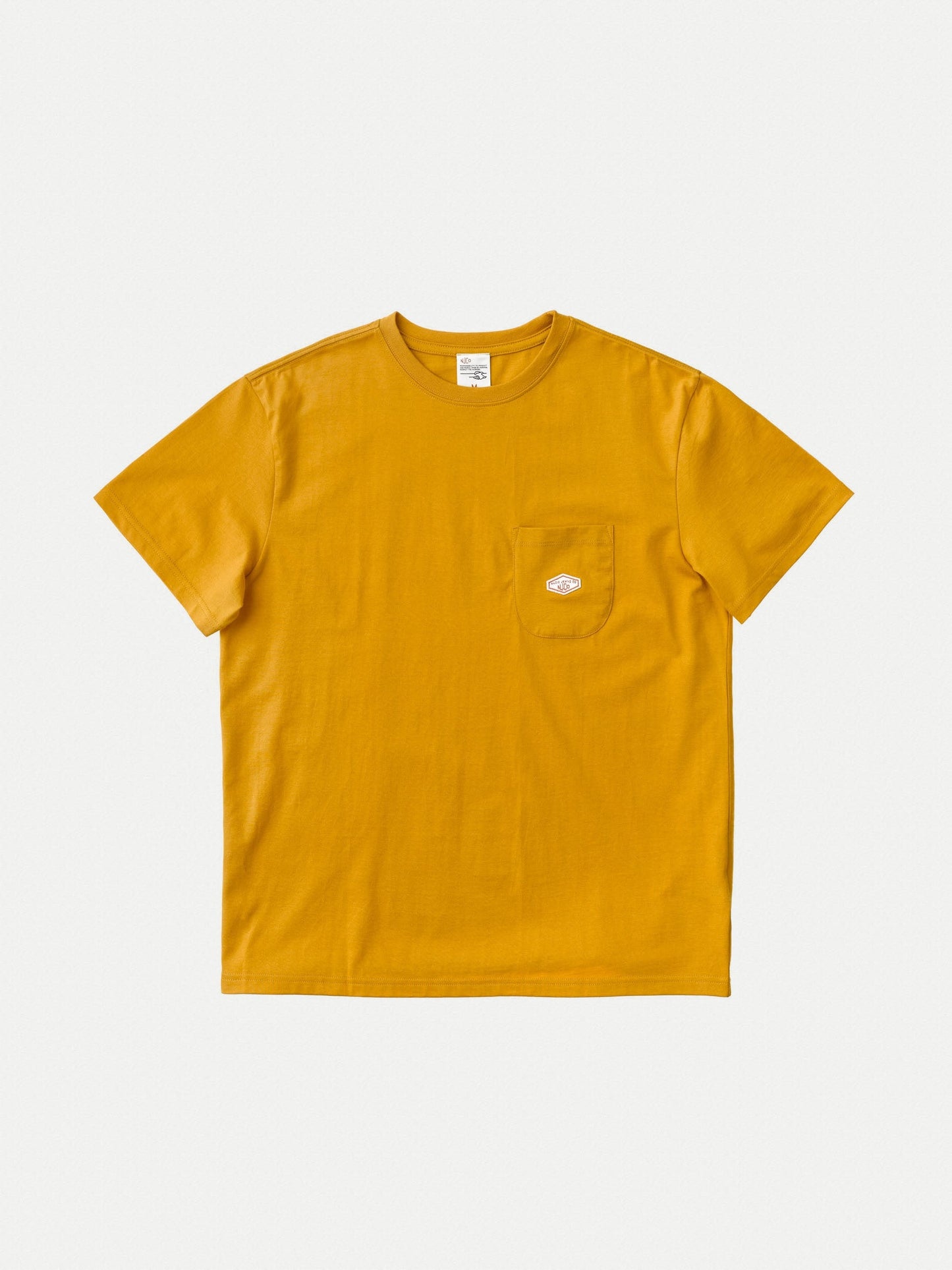 T-shirt à poche jaune en coton bio - leffe pocket tee saffron