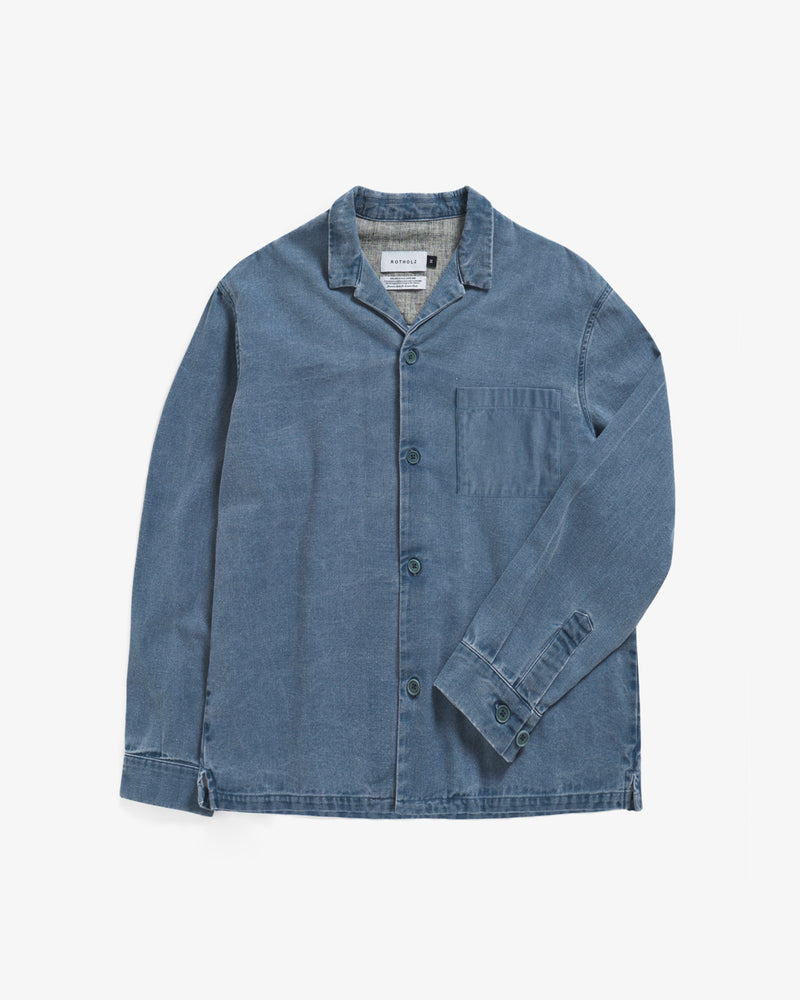 Chemise denim en coton biologique | bleu "leisure shirt - washed denim"