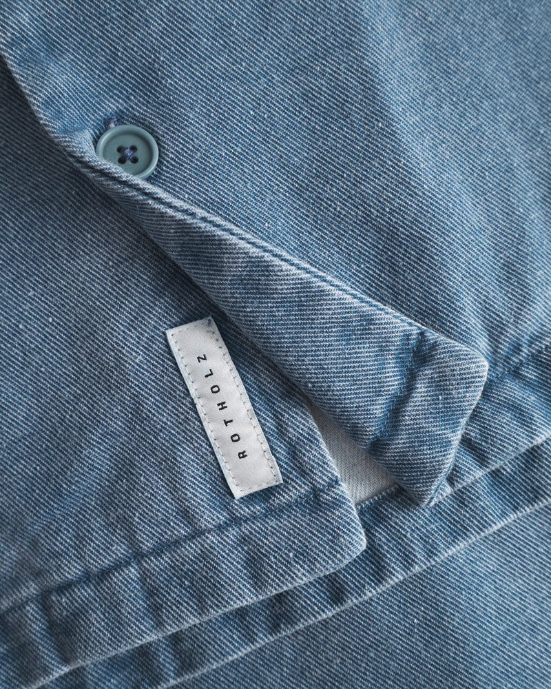 Chemise denim en coton biologique | bleu "leisure shirt - washed denim"