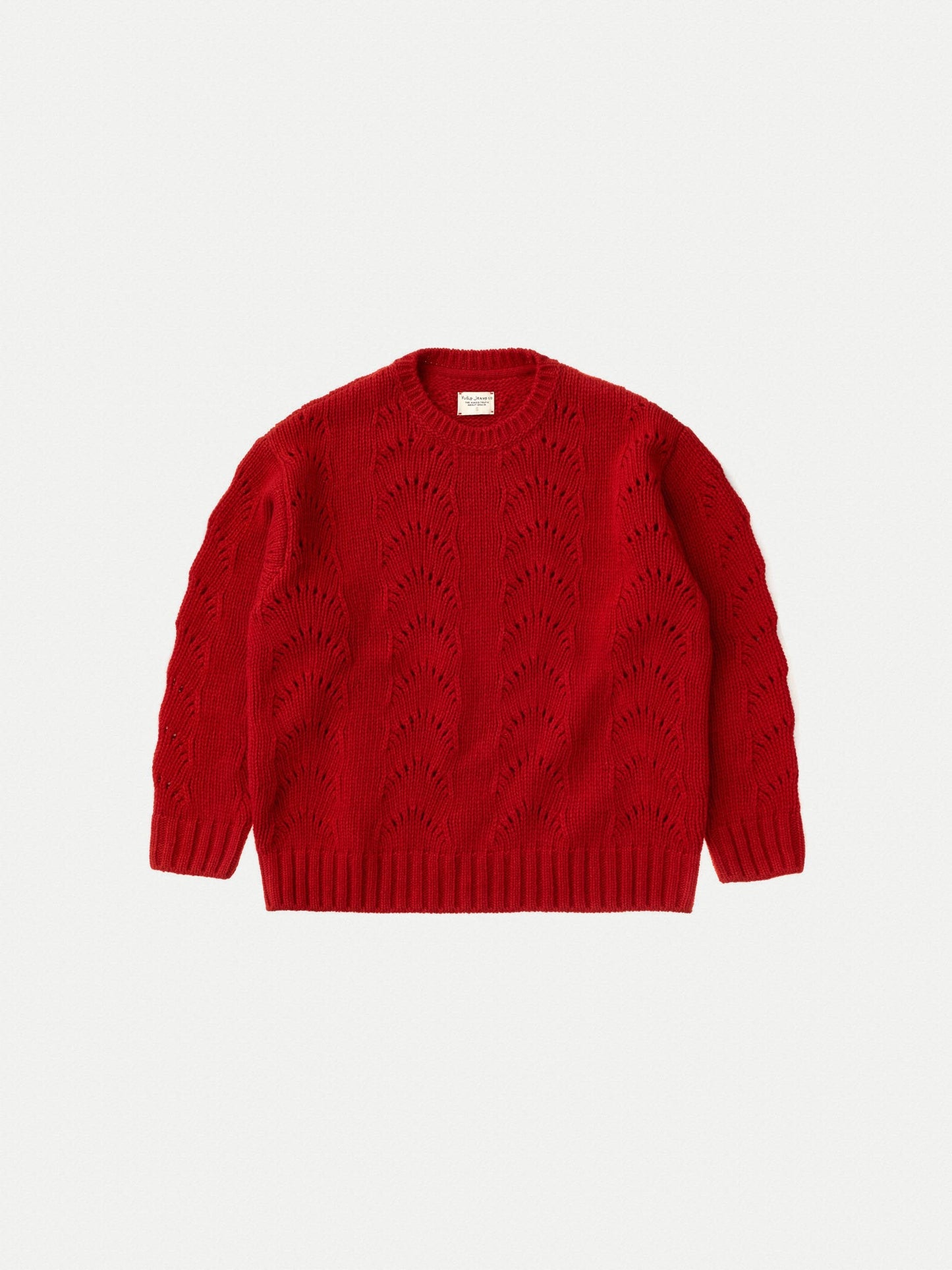 Pull maille rouge en laine bio  - Lena chili