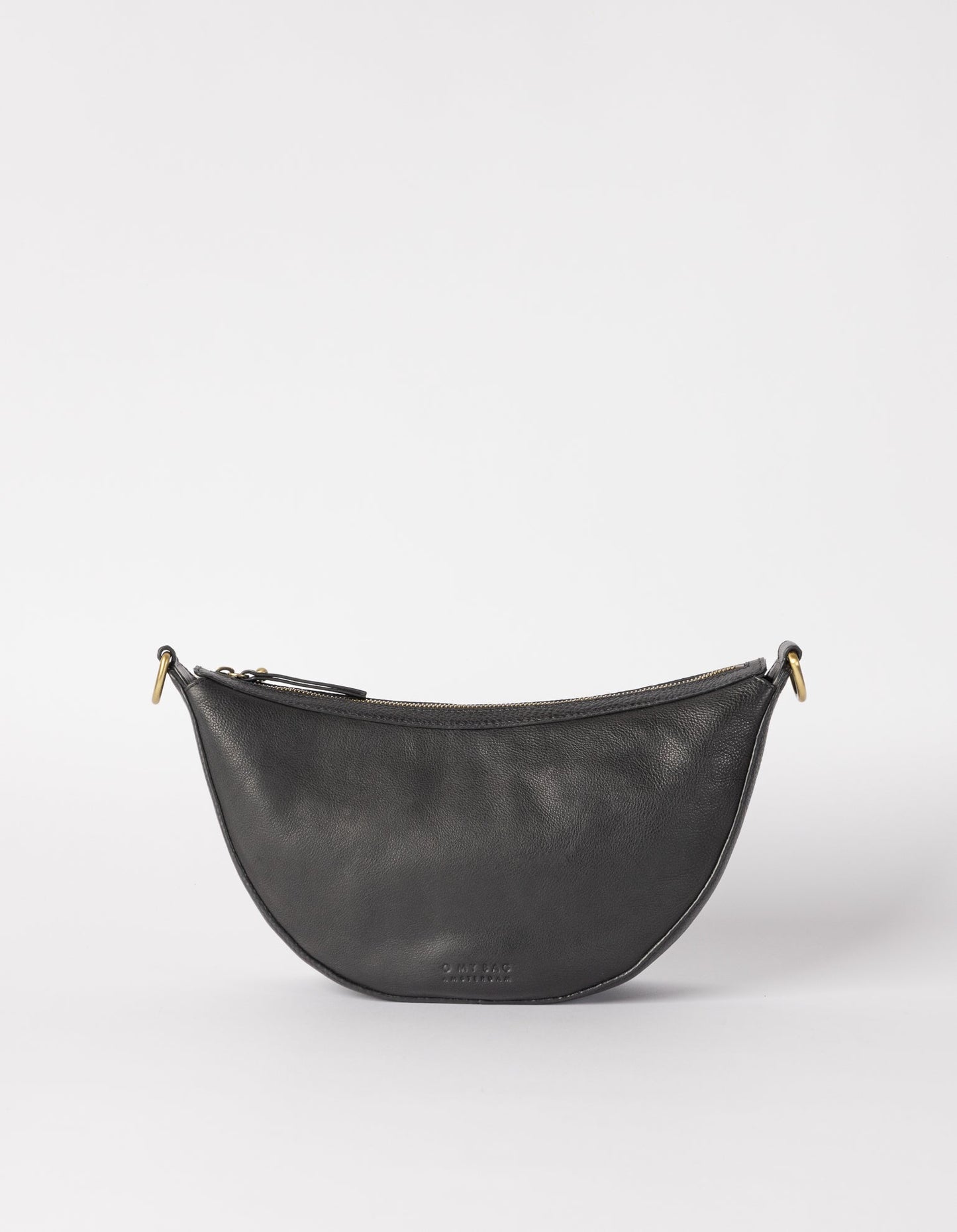 Sac à bandoulière en cuir certifié | noir "leo black soft grain leather"