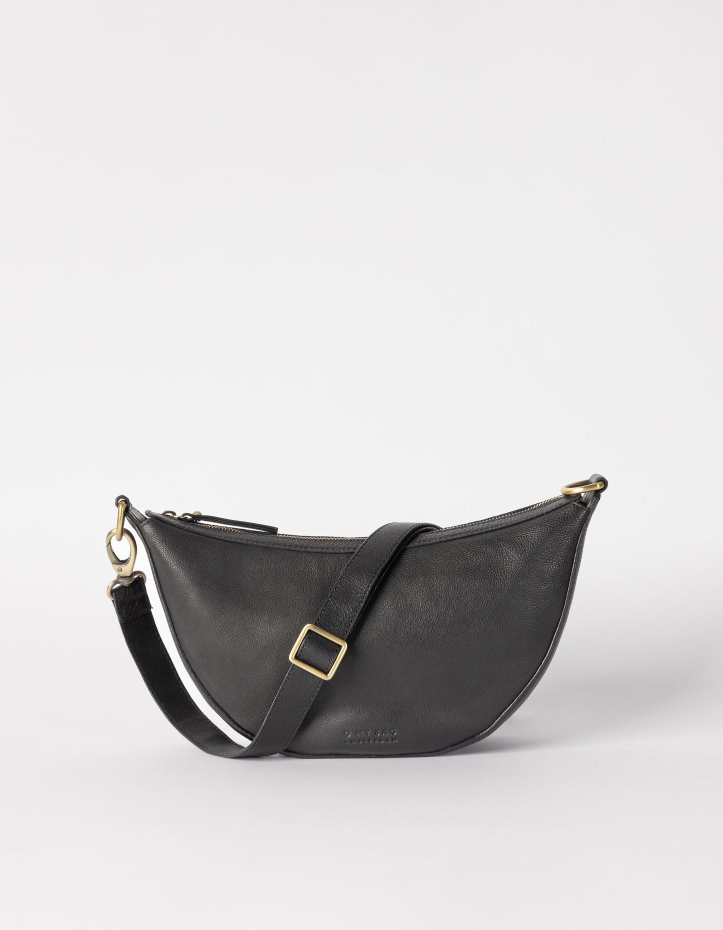Sac à bandoulière en cuir certifié | noir "leo black soft grain leather"