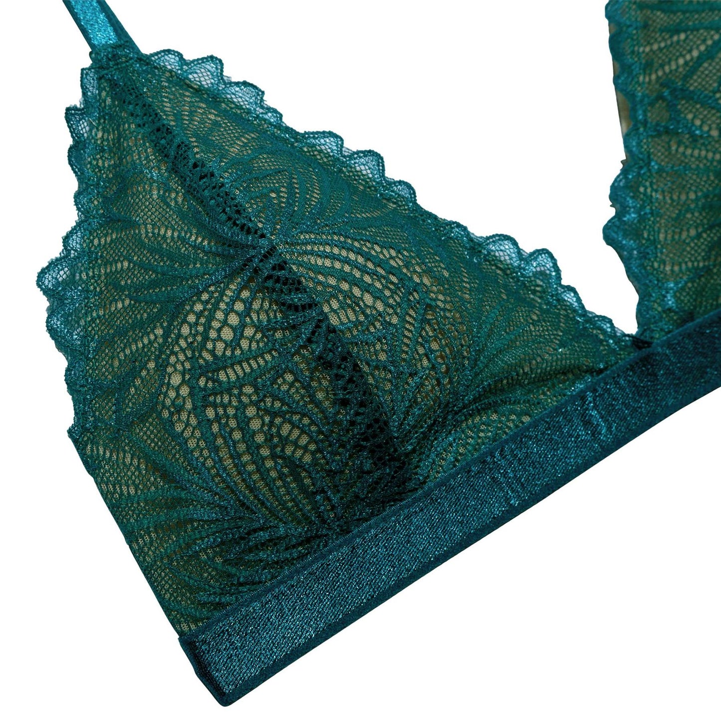 Soutien-gorge en dentelle turquoise en élasthanne recyclé - Lima