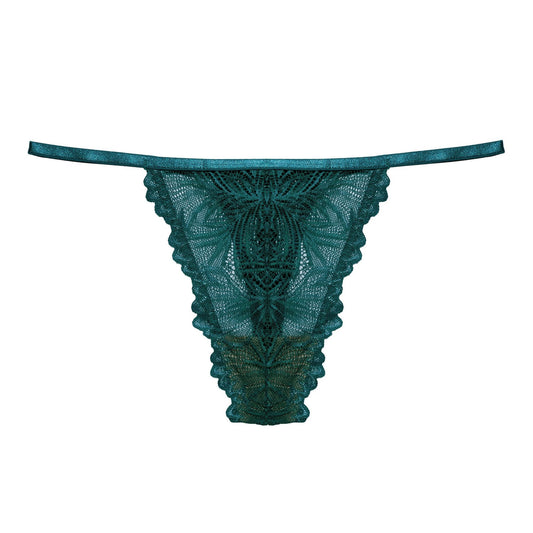 String en dentelle turquoise en élasthanne recyclé - Lima