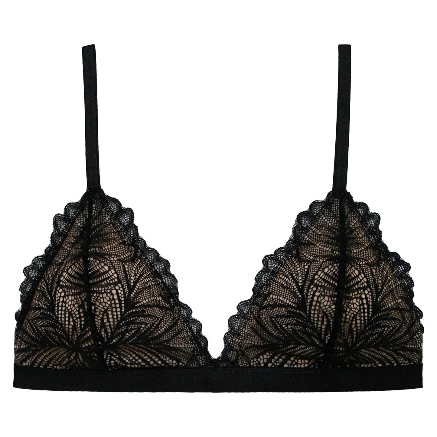 Soutien-gorge en dentelle noir en élasthanne recyclé - Lima