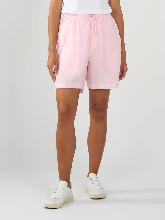 Short rose en lin bio et tencel - linen shorts parfait pink