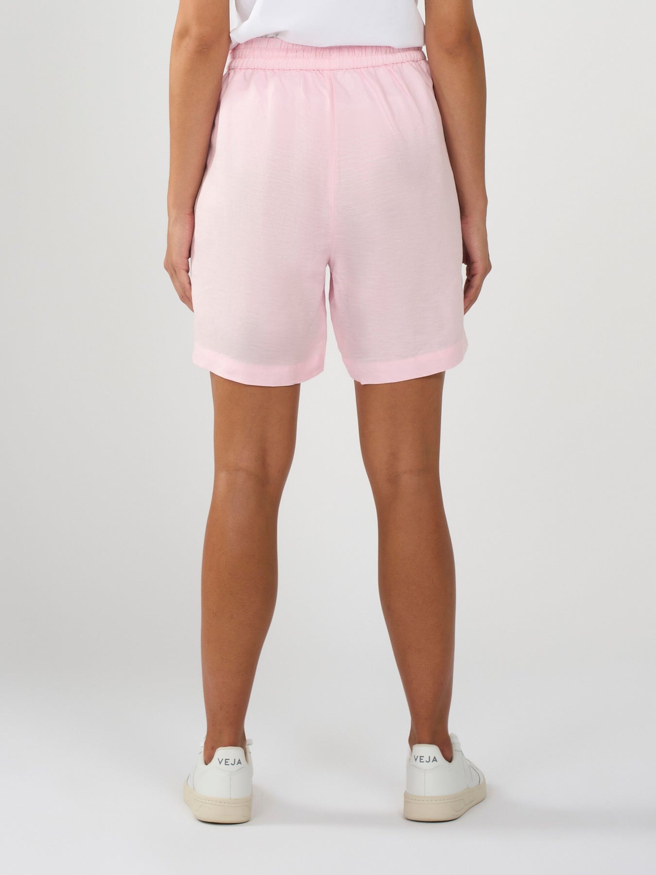 Short rose en lin bio et tencel - linen shorts parfait pink
