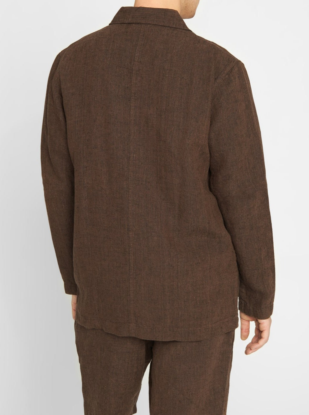 Surchemise marron en lin bio - linen overshirt cub