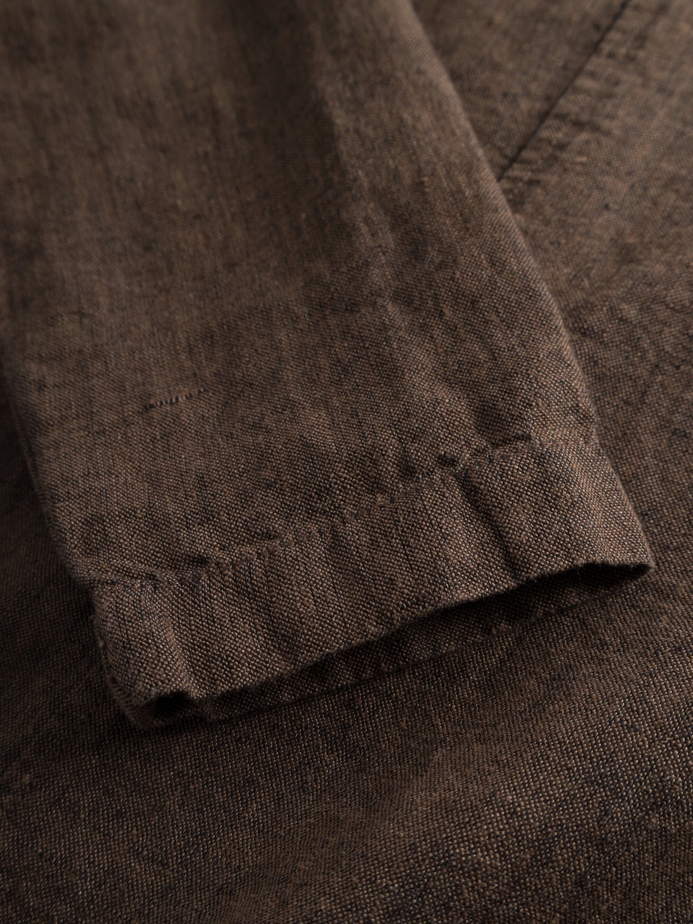 Surchemise marron en lin bio - linen overshirt cub