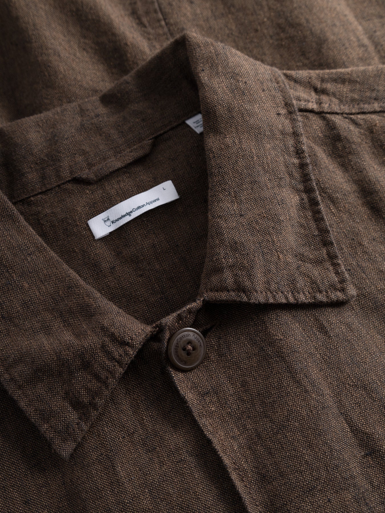 Surchemise marron en lin bio - linen overshirt cub