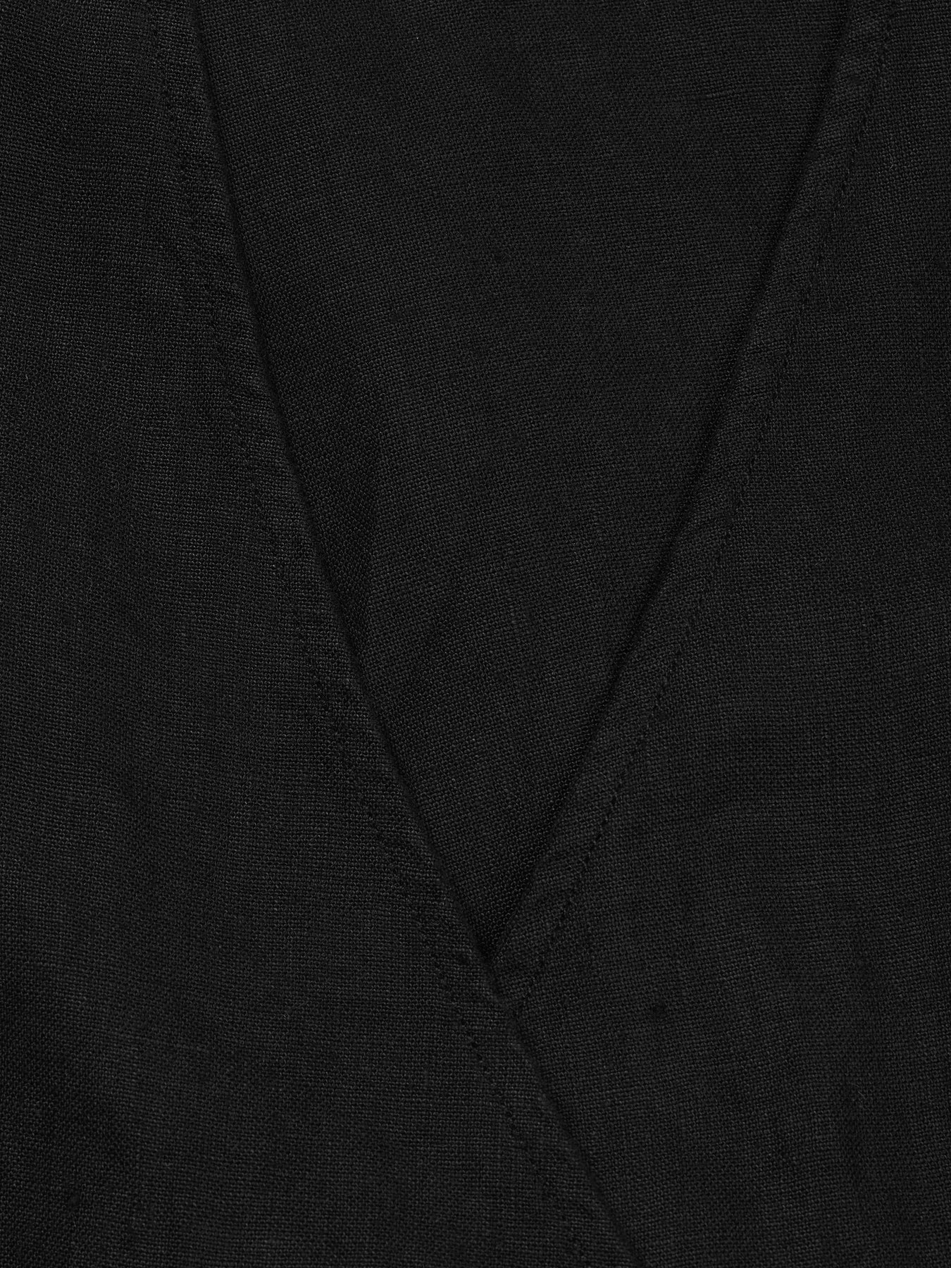Robe portefeuille noire en lin bio - linen wrap dress black jet