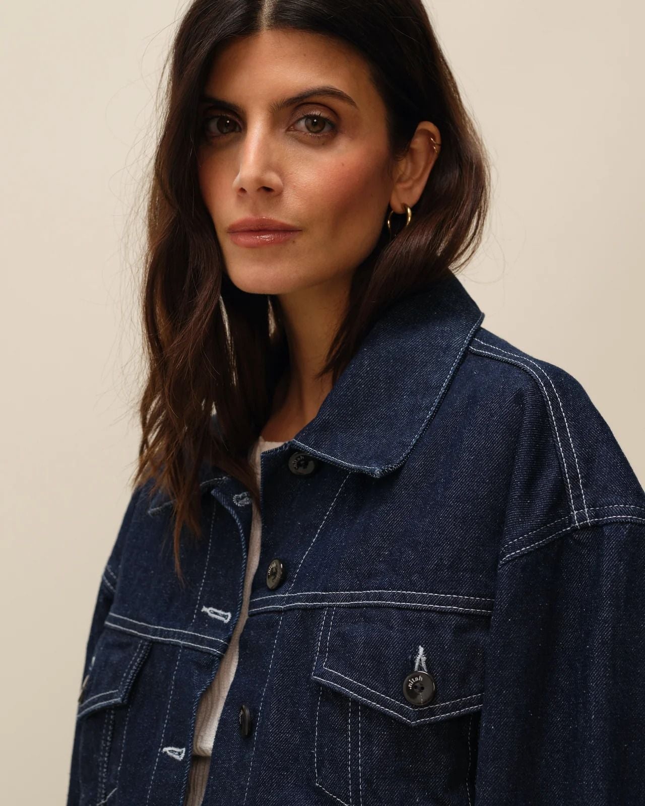 Veste denim oversize en coton bio | brut "anouar" | Brut