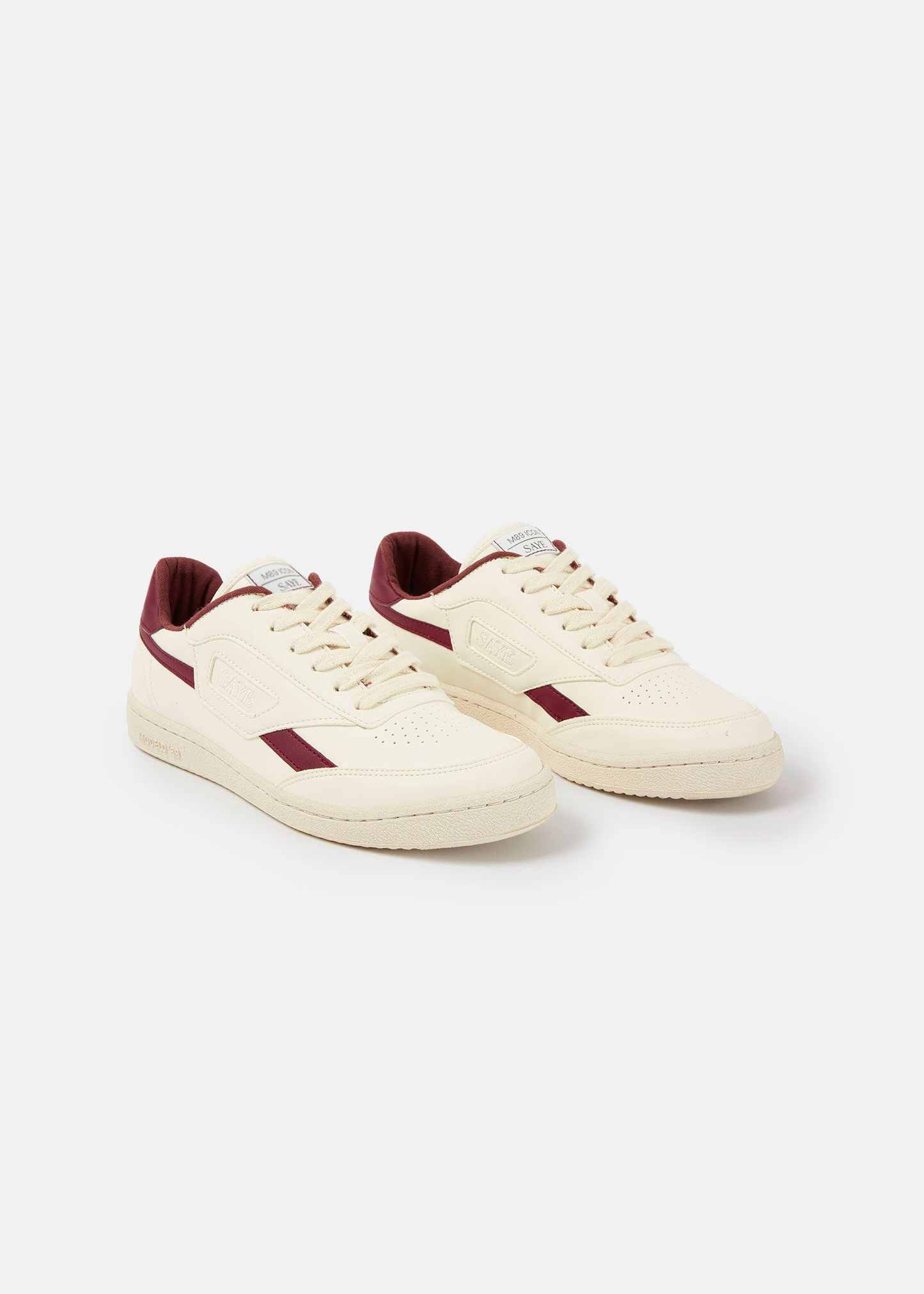 Baskets vegan | blanc et bordeaux "Basket en recyclé - modelo '89 icon garnet" | Garnet
