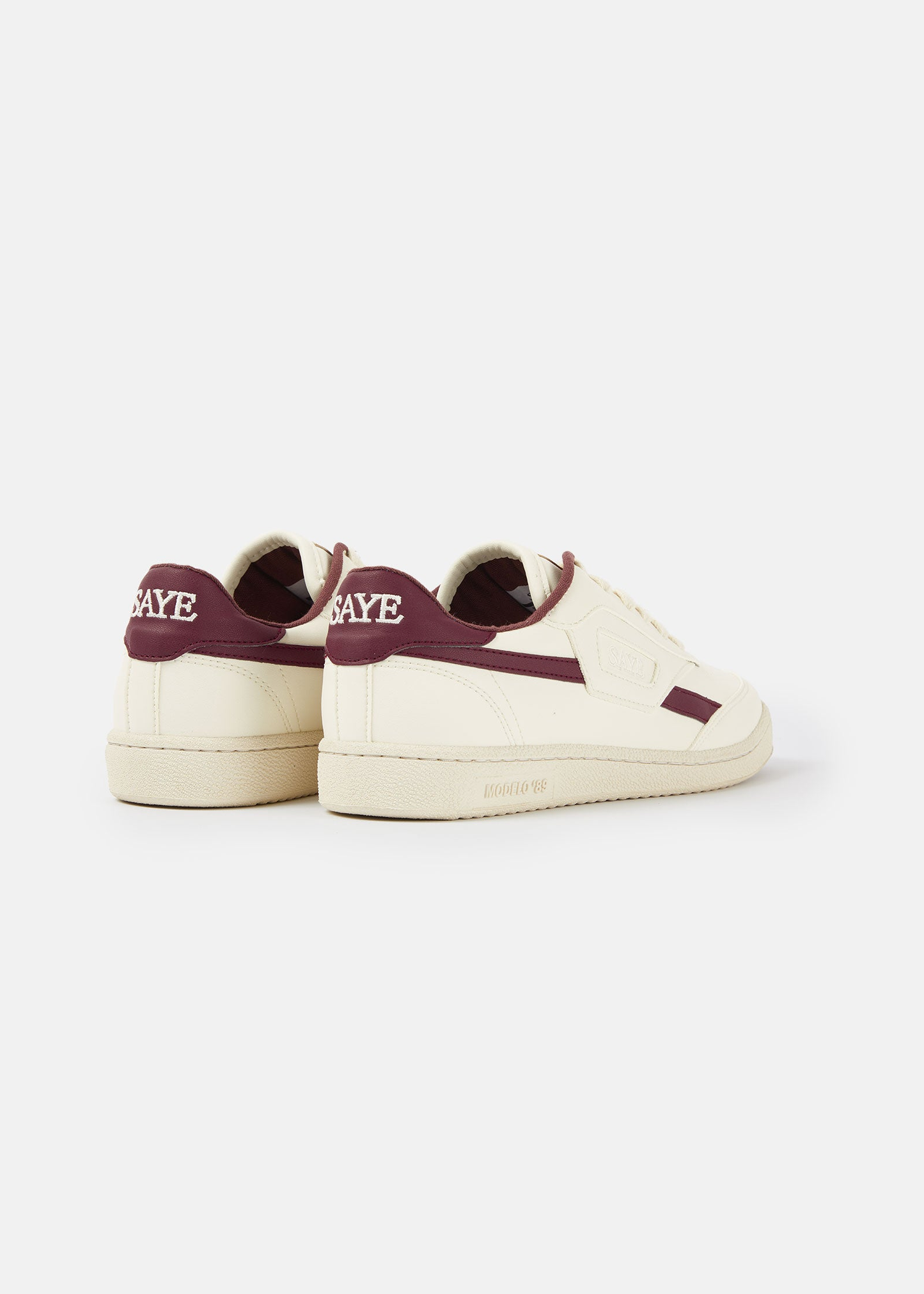 Baskets vegan | blanc et bordeaux "Basket en recyclé - modelo '89 icon garnet" | Garnet