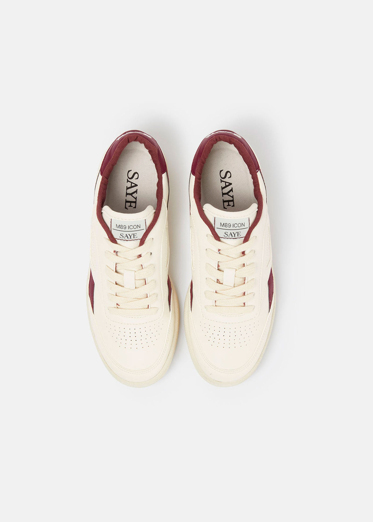 Baskets vegan | blanc et bordeaux "Basket en recyclé - modelo '89 icon garnet" | Garnet